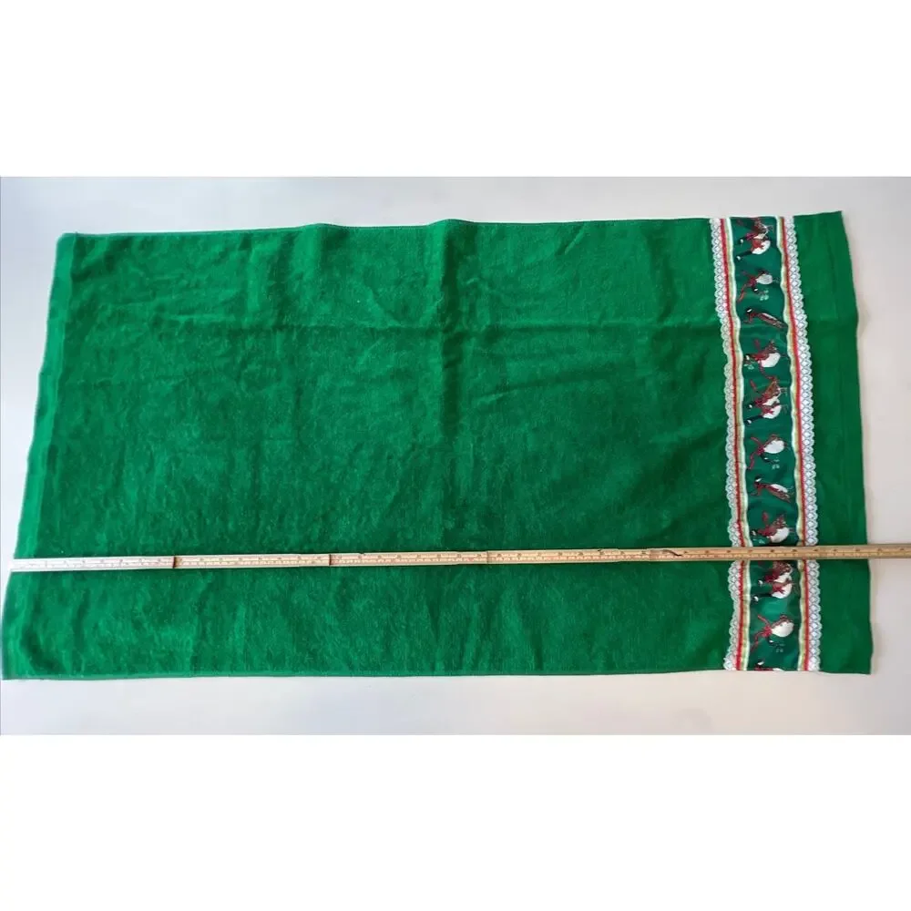 Vtg Christmas Goose Geese Bath Towel Washcloth 2 piece set